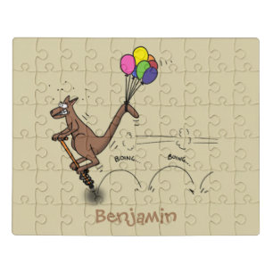 Australian humor kangaroo cartoon illustration jigsaw puzzle