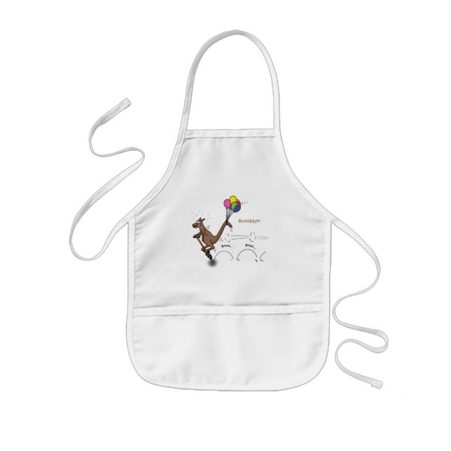 Australian humor kangaroo cartoon illustration  kids' apron (Front)