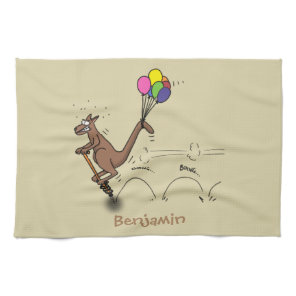 Australian humor kangaroo cartoon illustration kitchen towel