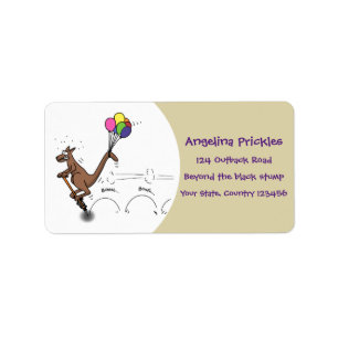 Australian humor kangaroo cartoon illustration label