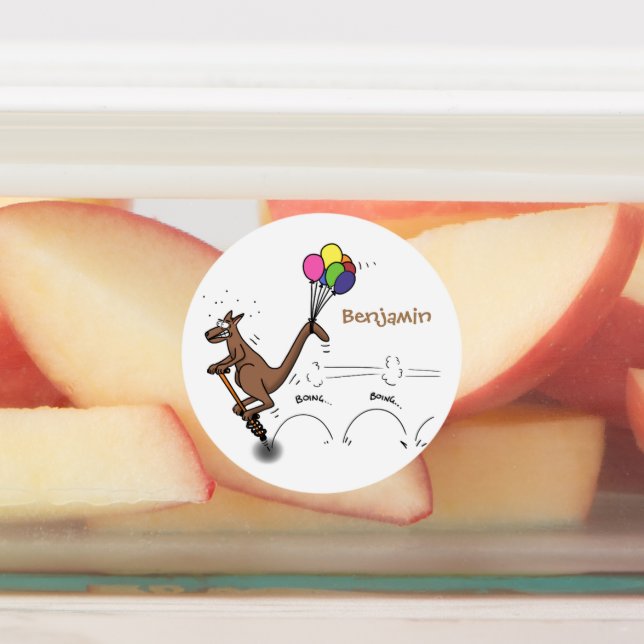 Australian humor kangaroo cartoon illustration labels (Affixed)