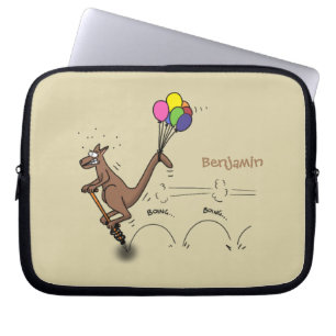 Australian humor kangaroo cartoon illustration laptop sleeve