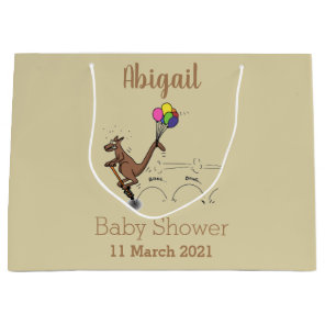 Australian humor kangaroo cartoon illustration large gift bag