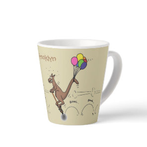 Australian humor kangaroo cartoon illustration latte mug