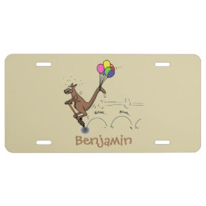 Australian humor kangaroo cartoon illustration license plate