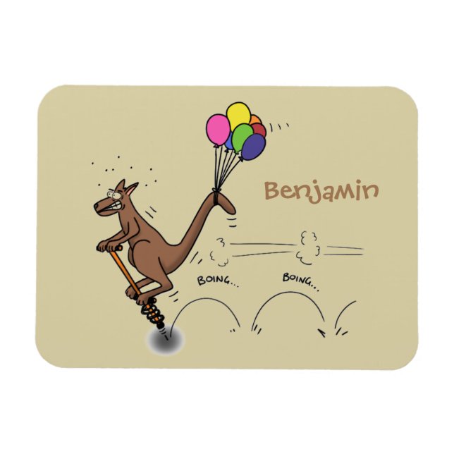 Australian humor kangaroo cartoon illustration magnet (Horizontal)