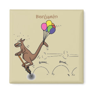 Australian humor kangaroo cartoon illustration magnet