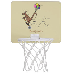 Australian humor kangaroo cartoon illustration mini basketball hoop