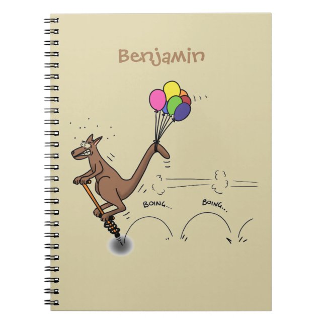 Australian humor kangaroo cartoon illustration notebook (Front)