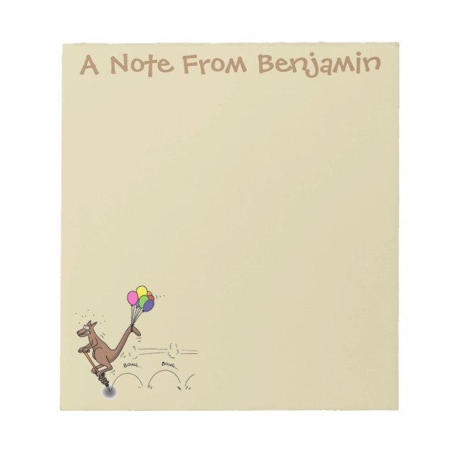 Australian humor kangaroo cartoon illustration notepad (Front)