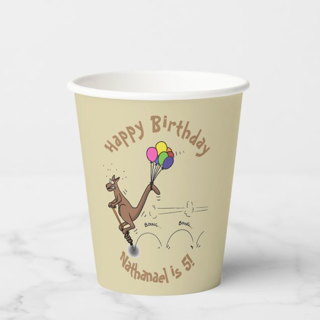 Australian humor kangaroo cartoon illustration paper cups (Front)