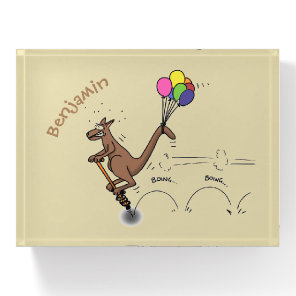 Australian humor kangaroo cartoon illustration paperweight