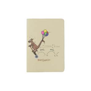 Australian humor kangaroo cartoon illustration  passport holder
