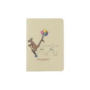 Australian humor kangaroo cartoon illustration passport holder