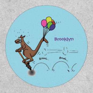 Australian humor kangaroo cartoon illustration patch