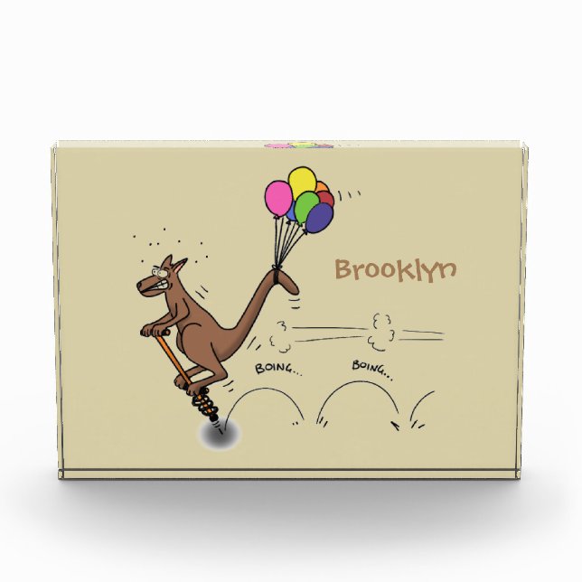 Australian humor kangaroo cartoon illustration photo block (Front)