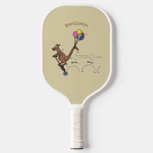 Australian humor kangaroo cartoon illustration pickleball paddle