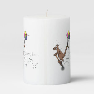 Australian humor kangaroo cartoon illustration pillar candle