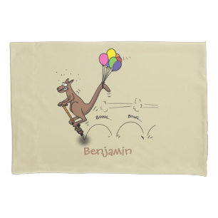 Australian humor kangaroo cartoon illustration  pillow case