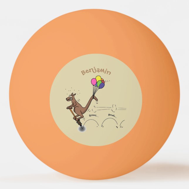 Australian humor kangaroo cartoon illustration ping pong ball (Front)