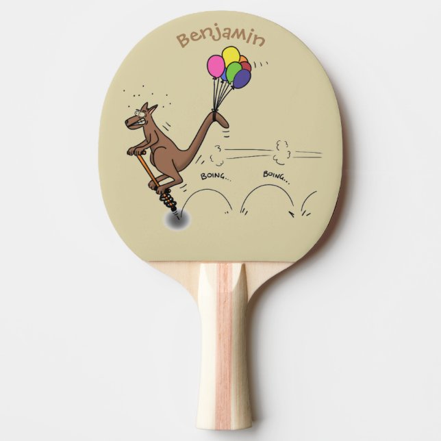 Australian humor kangaroo cartoon illustration  ping pong paddle (Front)