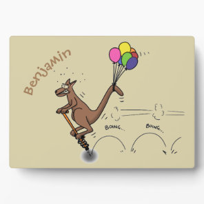 Australian humor kangaroo cartoon illustration plaque