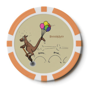 Australian humor kangaroo cartoon illustration poker chips