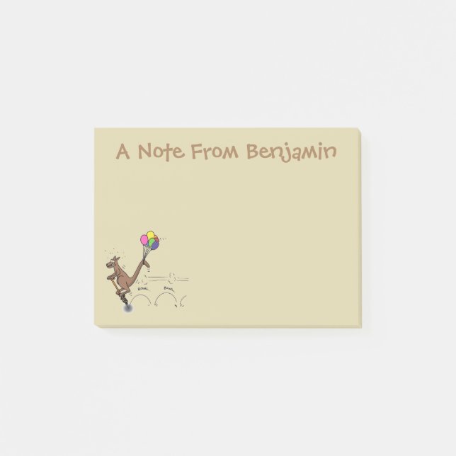 Australian humor kangaroo cartoon illustration post-it notes (Front)