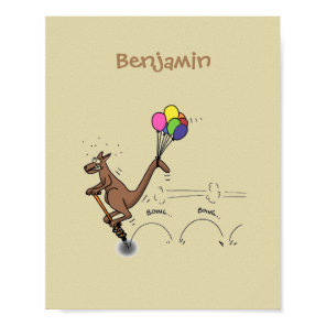 Australian humor kangaroo cartoon illustration poster