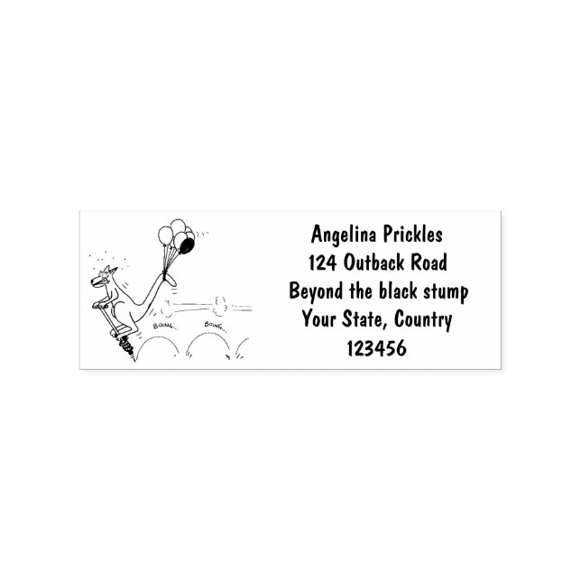Australian humor kangaroo cartoon illustration rubber stamp (Imprint)