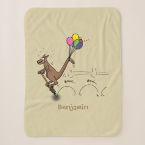 Australian humor kangaroo cartoon illustration  sherpa blanket
