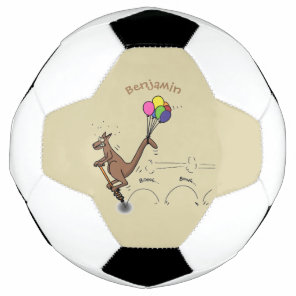 Australian humor kangaroo cartoon illustration soccer ball