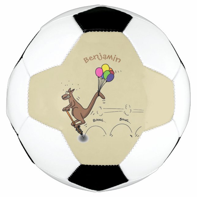 Australian humor kangaroo cartoon illustration soccer ball (Front)