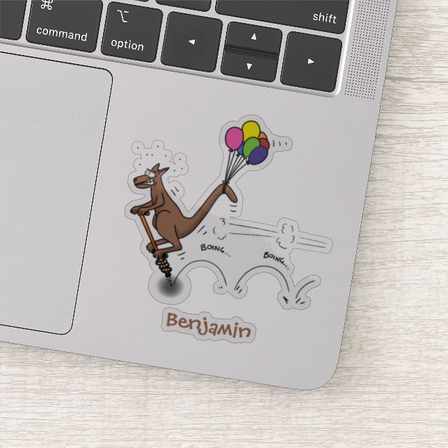 Australian humor kangaroo cartoon illustration sticker (Detail)