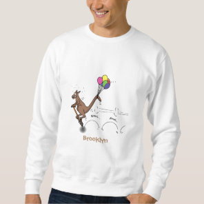 Australian humor kangaroo cartoon illustration sweatshirt