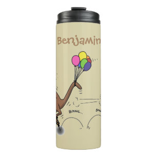 Australian humor kangaroo cartoon illustration thermal tumbler