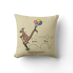Australian humor kangaroo cartoon illustration  throw pillow