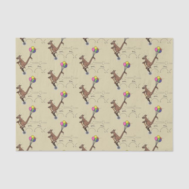 Australian humor kangaroo cartoon illustration tissue paper (Front)