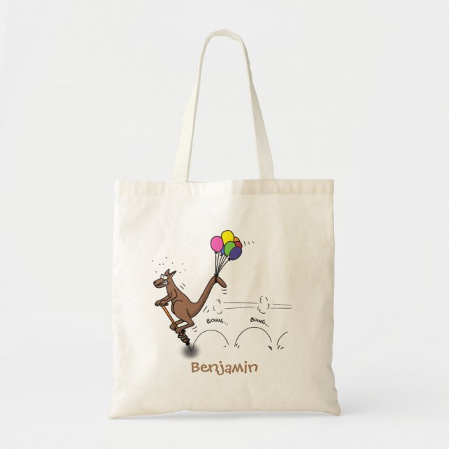 Australian humor kangaroo cartoon illustration tote bag (Front)