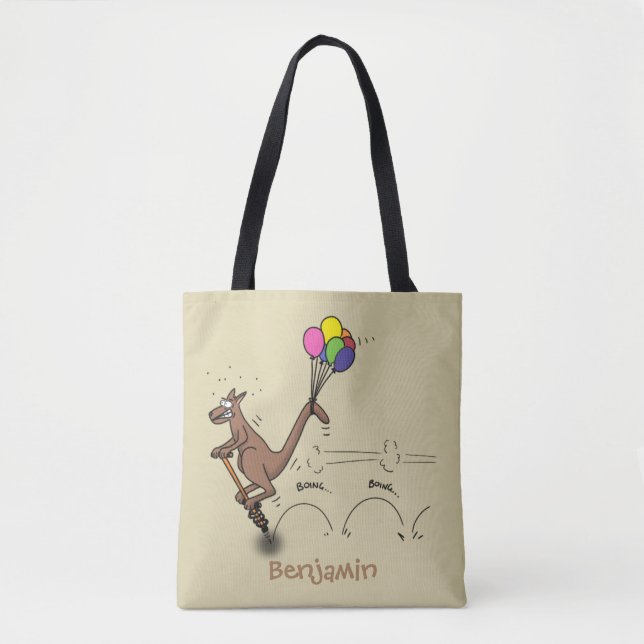 Australian humor kangaroo cartoon illustration tote bag (Front)