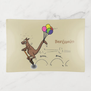 Australian humor kangaroo cartoon illustration trinket tray
