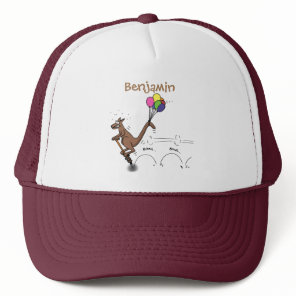 Australian humor kangaroo cartoon illustration trucker hat