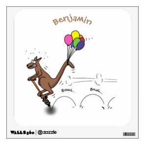 Australian humor kangaroo cartoon illustration  wall decal