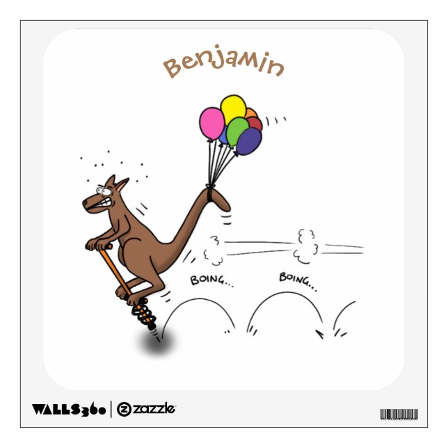 Australian humor kangaroo cartoon illustration  wall decal (Front)