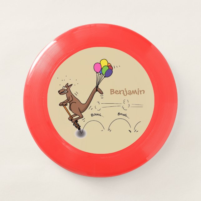 Australian humor kangaroo cartoon illustration Wham-O frisbee (Front)