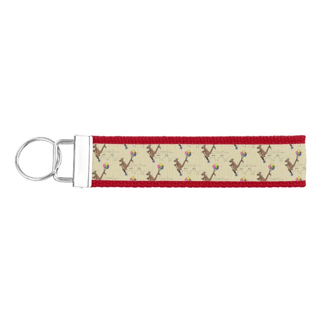 Australian humor kangaroo cartoon illustration wrist keychain (Keys on Left)
