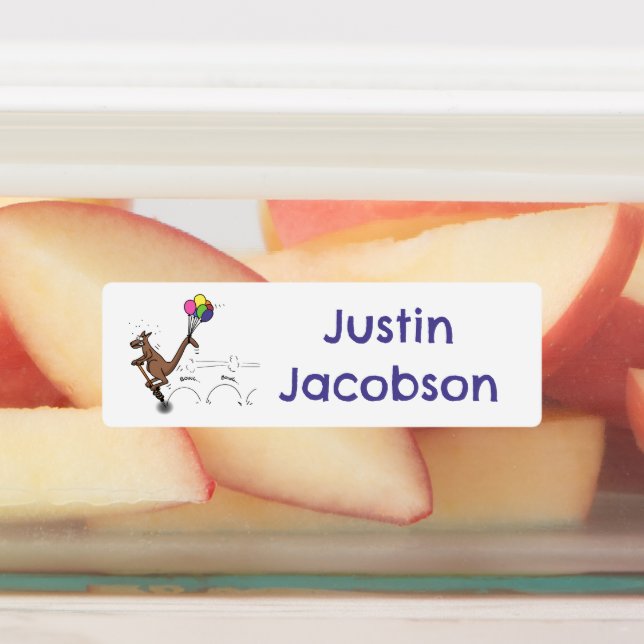Australian humor kangaroo cartoon personalized labels (Affixed)