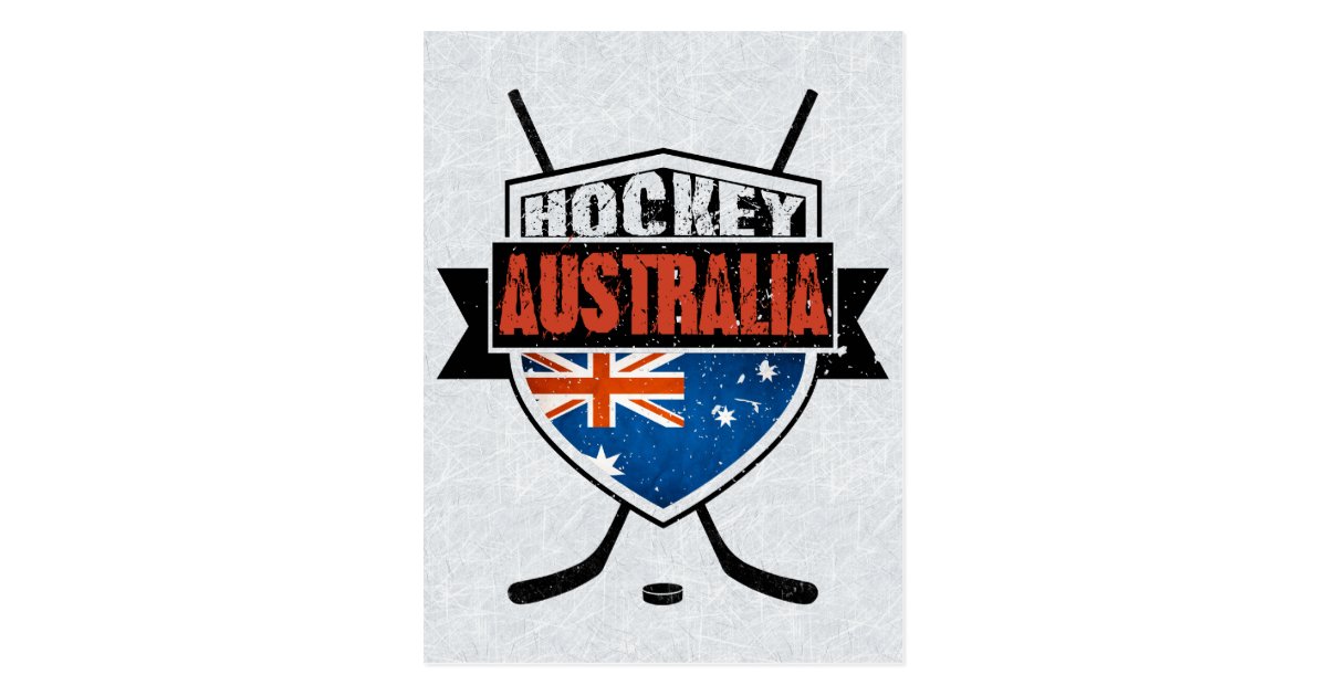 Australian Ice Hockey Flag Logo Postcard