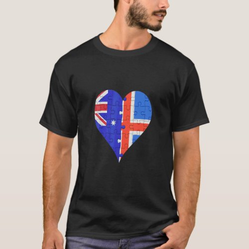 Australian Icelandic Flag Heart  T_Shirt