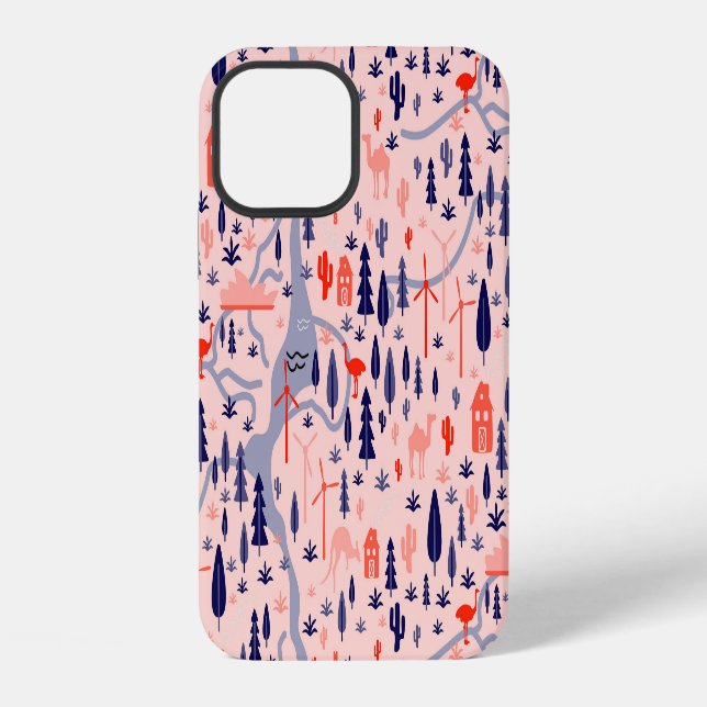 Australian icons, seamless decorative pattern. iphone case (Back)